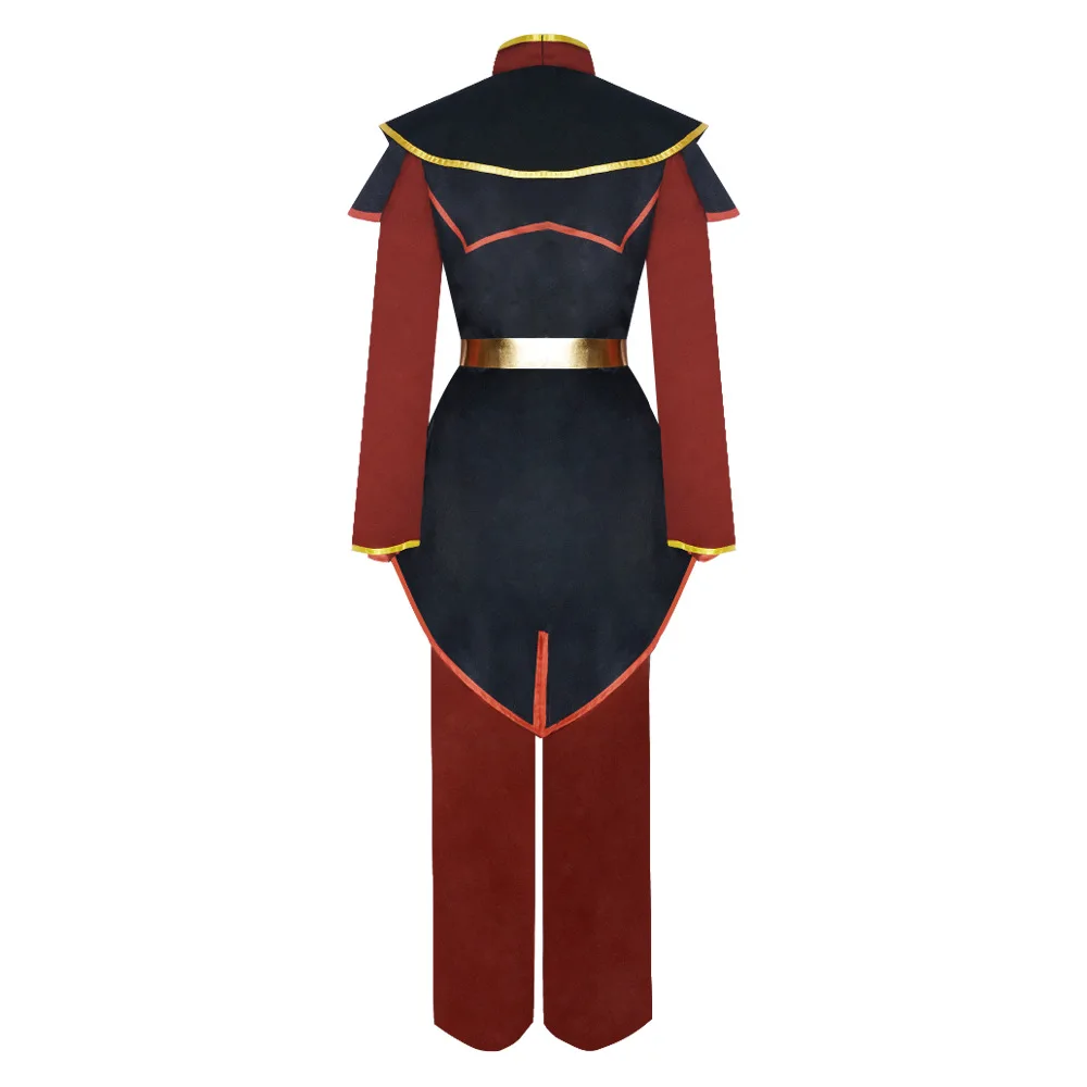Azula Cosplay Costume Wig Fire Nation Black Red Gold Trim Uniform Complete Set Anime Avatar The Last Airbender for Halloween view 6