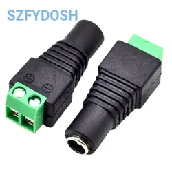 5PCS/LOT 5.5mm x 2.1mm Female Male DC Power Plug Adapter For 5056 Single Color LED Strip And CCTV Cameras