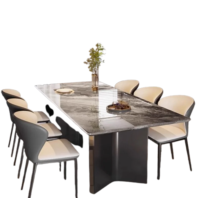 

Бытовой 6-стулья, семейный большой обеденный стол, европейский итальянский итальянский минималистичный обеденный стол, мебель для дома