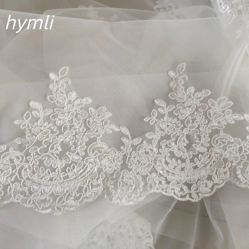 118" Long ,102" Wide One Layer Mantilla Veil , Wedding Veil , Bridal Veil, Lace Veil With Metal Comb image 4