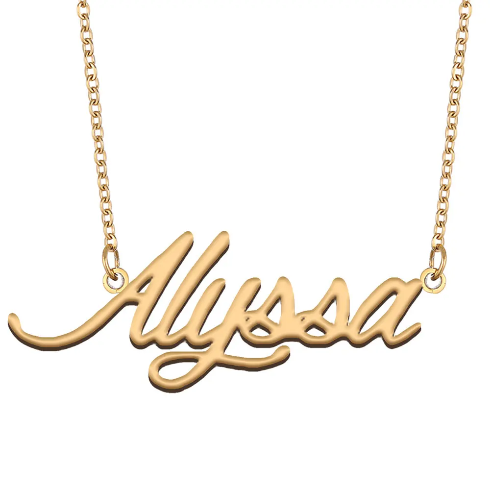 

Alyssa Name Necklace for Women Nameplate Letters Stainless Steel Pendants Collares Para Mujer Jewelry Gift NL2401