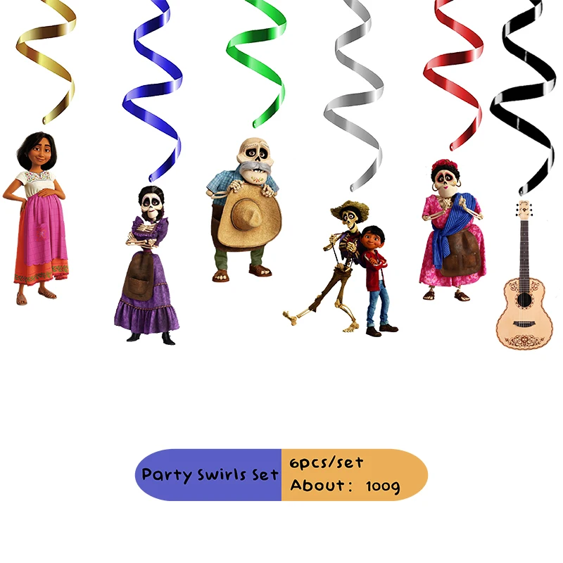 لوازم الحفلات ذات موضوع كوكو الموسيقي الكرتوني للفتيات لتزيين حفلات أعياد الميلاد، مجموعة حفلات للاستعمال مرة واحدة، مجموعات مختلفة من الاختيار