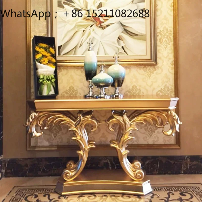LLY retro entrance table neoclassical light luxury champagne gold aisle entrance table decorative cabinet