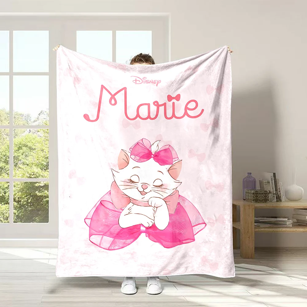 Disney Marie Cute Cat Printed Soft Fluffy Throw Blanket Air Condition Sleeping Cover Bedding Throws Bed Sheet for Kid Gift