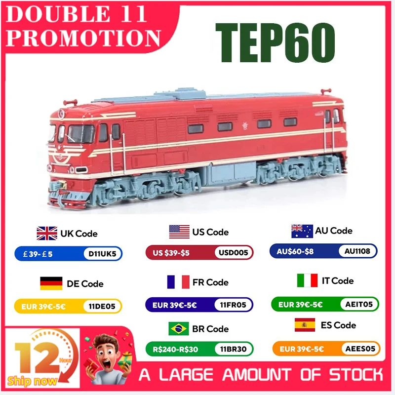 1/87 USSR 2e Generatie TEP60 Diesellocomotief gegoten modellen Originele Wit-Rusland en Litouwen Passagierstrein Model JLKN007