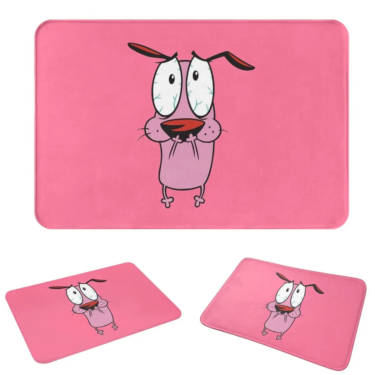 Cute Courageous Cowardlys Dog Doormat Sand Scraping Carpet Rug Kitchen Entrance Home Floor Mat for Bathroom Footpad Mats