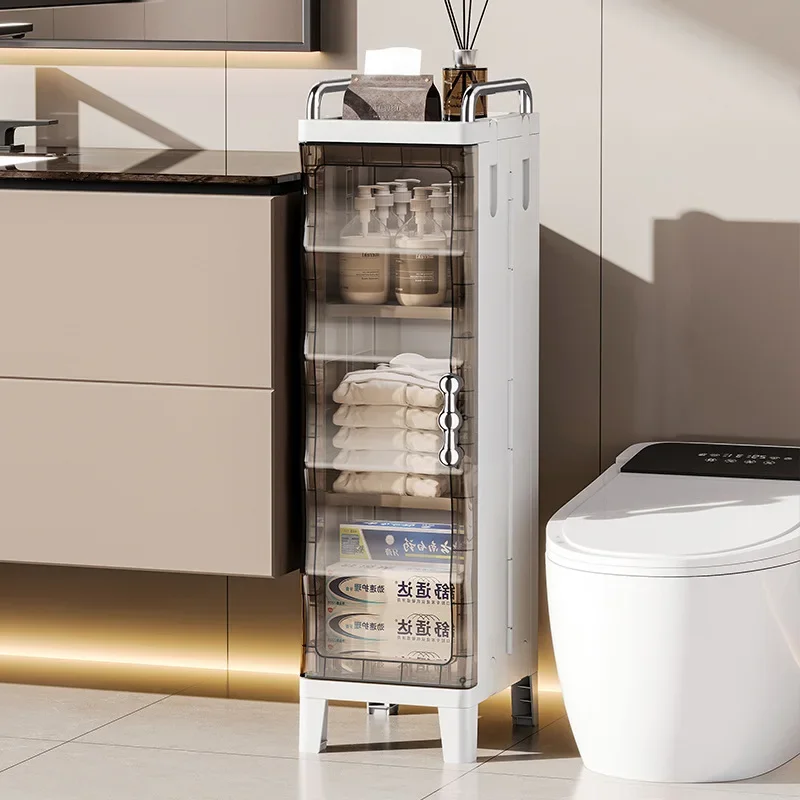 

Household Goods Home Floor Standing Kitchen Crevice Multifunctional Dust-proof Storage Cabinet Living Room Snack Storage Rack