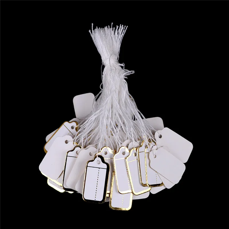 100X Labels Tie String Strung Price Tickets Jewelry Watch Clothing Display Tags view 4