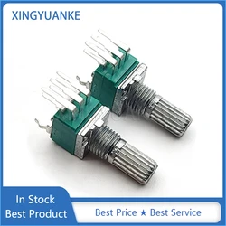 2PCS RK097G 097 Type Vertical Double Potentiometer A10K A103 A20K A203 A50K A503 A100K A104 Bent Foot 6-Pin Flower Shaft 15MM