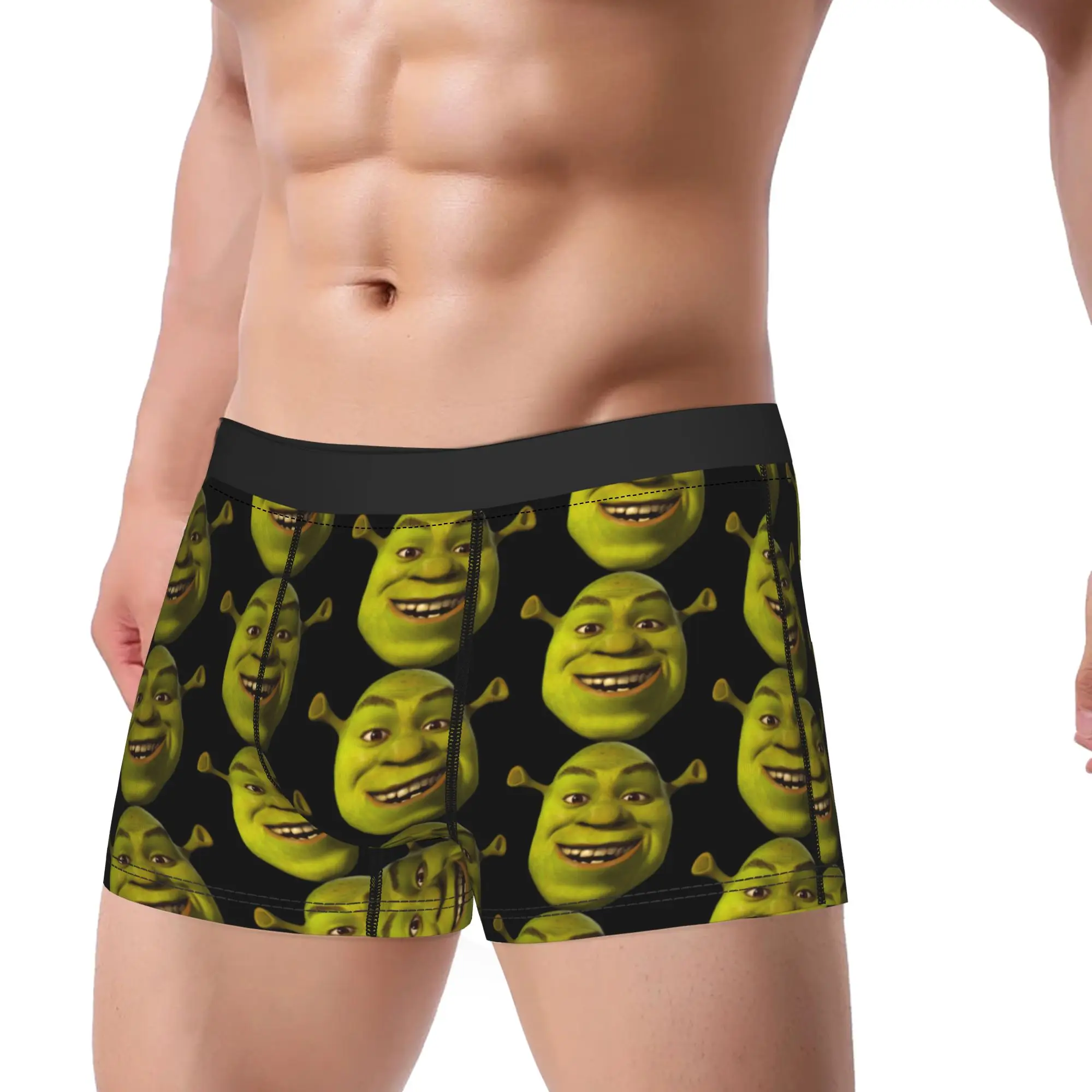 S-shreks Me Underwear  Funny Panties Printed Shorts Briefs For Male Pouch Plus Size Trunk