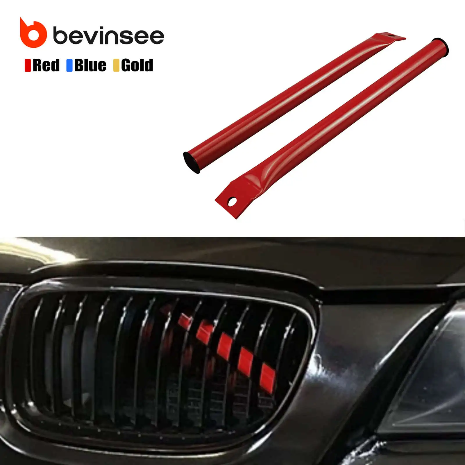 

Steel V Brace Bars Front Grille Kidney Struts Braces for BMW E90 E91 E92 E93 323i 325i 328i 330i 335i 2006-2013, Car Accessories