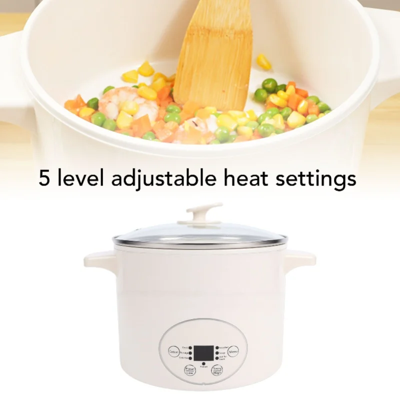 800W Multifunctional Electric Cooker Anti Stick Pot Dry Burn Prevention For Ramen Noodle Soup Dorm Use EU Plug
