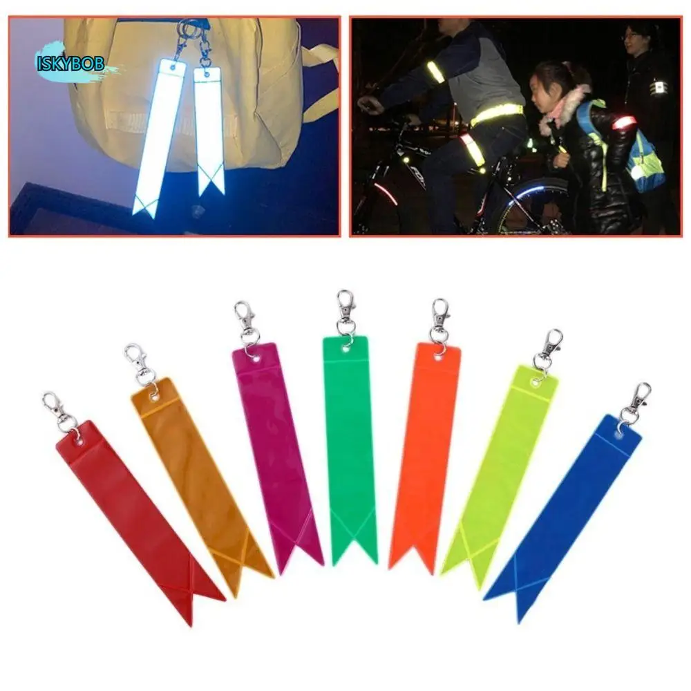 

10Pcs High Visibility Car Reflective Keychain Waterproof Soft PVC Reflective Strips Smooth Creative DIY Car Keyrings
