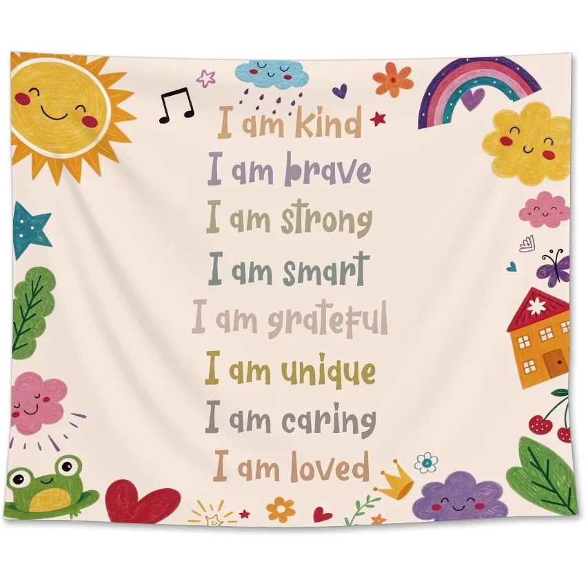 Progress Over Perfection Tapestry Wall Hanging Inspirational Poster Classroom Dorm Bedroom Office Aesthetic Decor Fabric Art