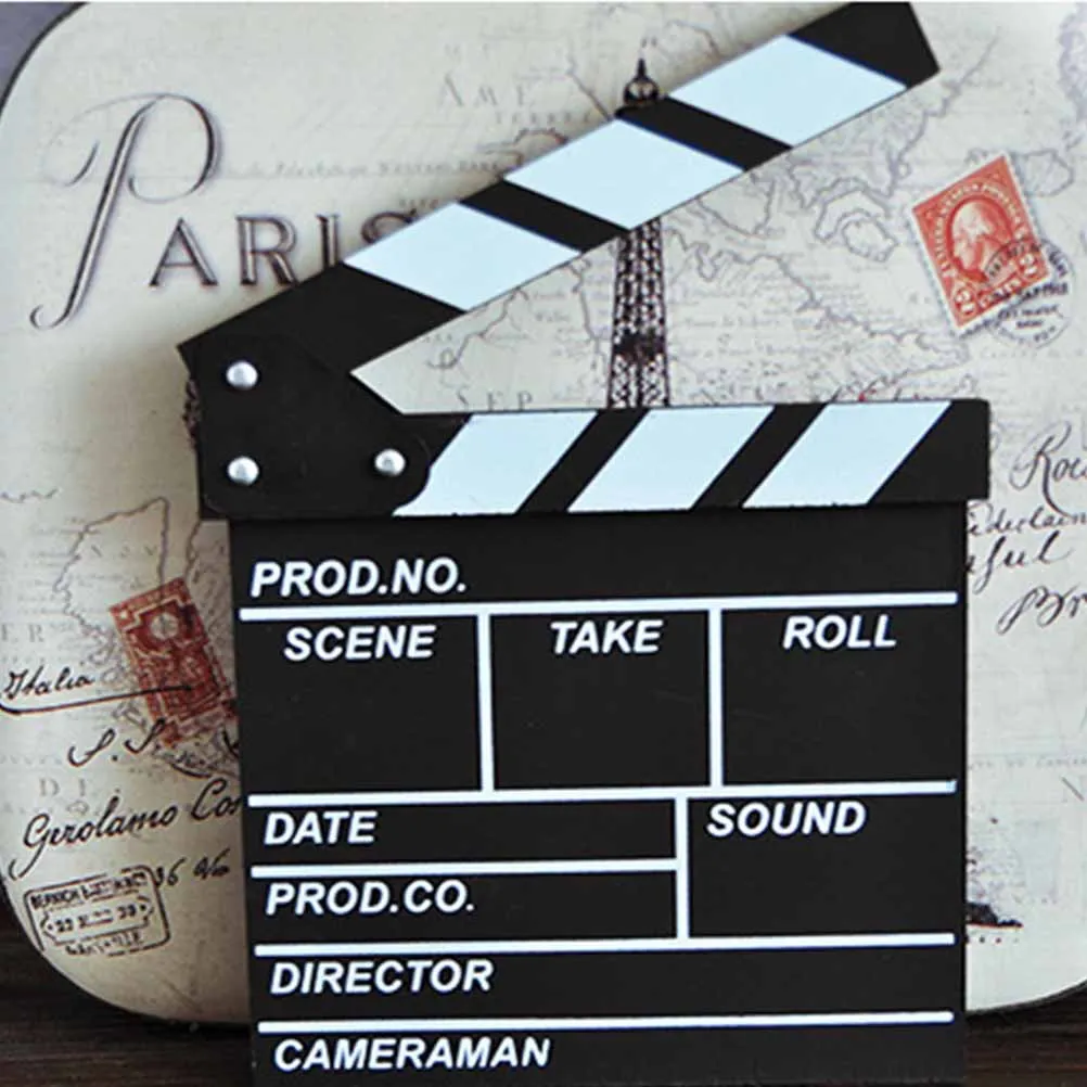 

Black Wooden Clapper Board for Film Movie Production Clapboard Photography Prop Professional Sound Marker