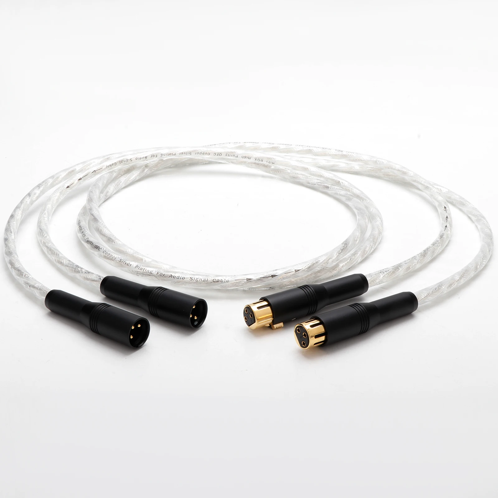 High Quality HiFi Audio Silver Plated OFC Speaker XLR Cable with Gold Plated XLR Male to Female Connector for Mixer Microphone