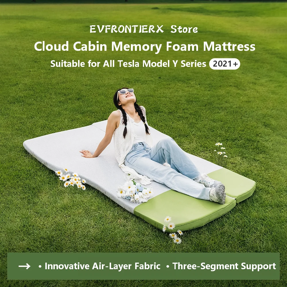 

New Car Mattress for Tesla Model Y Juniper 2021+ Strong Support Memory Foam Mattress Outdoor Camping Bed Car Travel Bed Portable