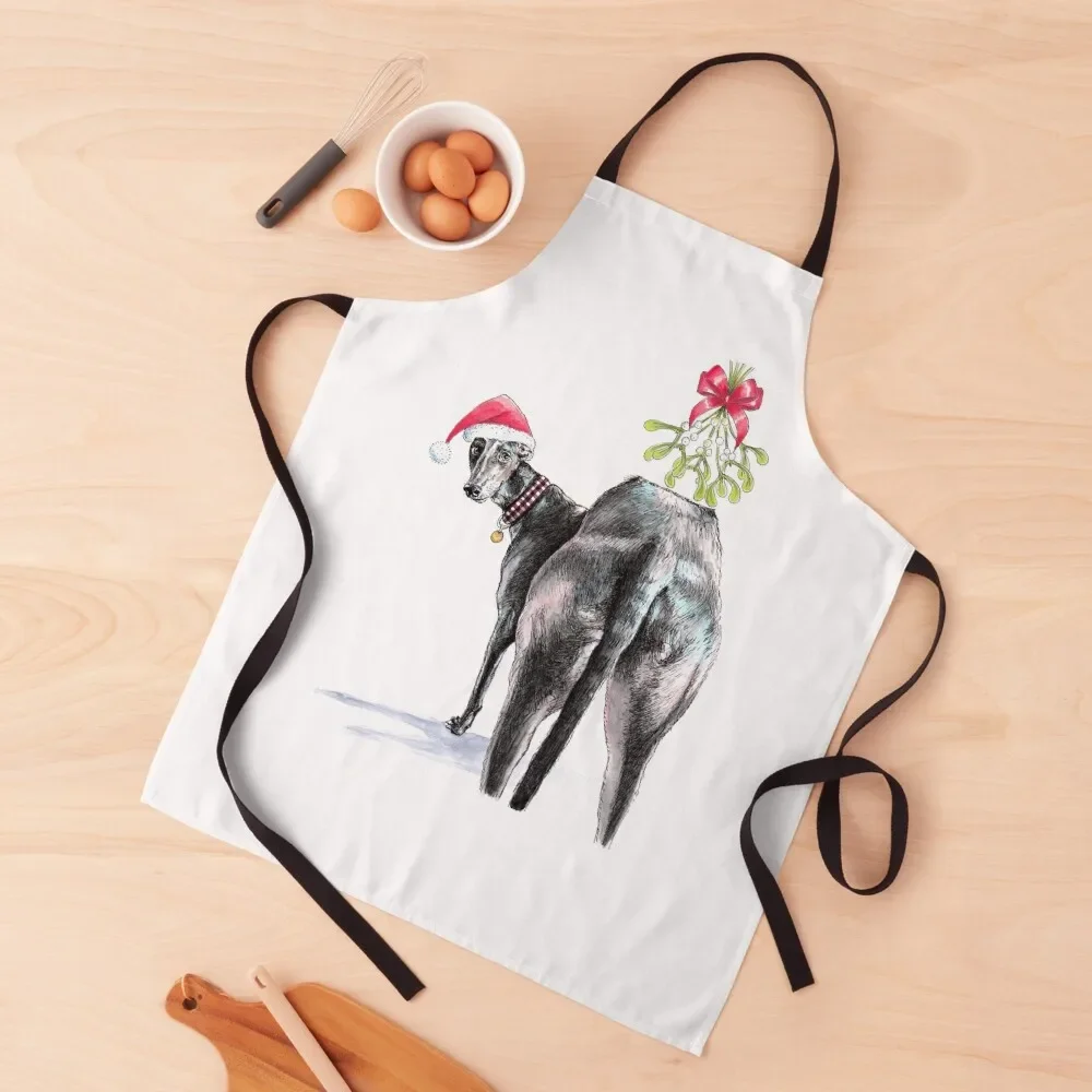 Cheeky Greyhound Christmas Apron Kitchen Tools Accessories Waiter Uniforms carpenter Apron