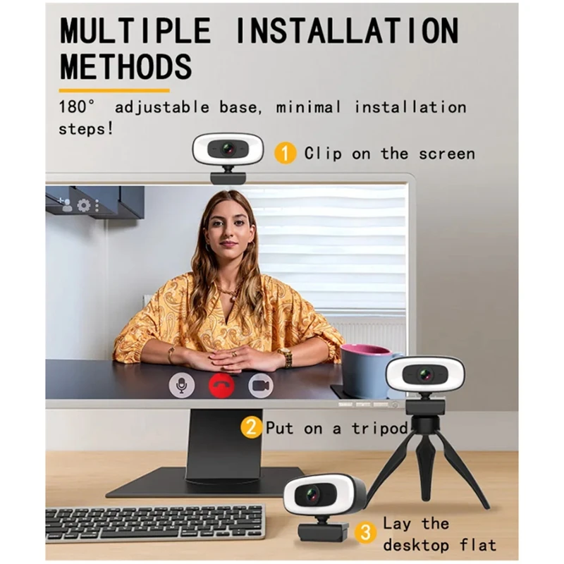 USB веб-камера 4K 1080P мини-камера с микрофоном ABS для Youtube ПК камера для видеосъемки