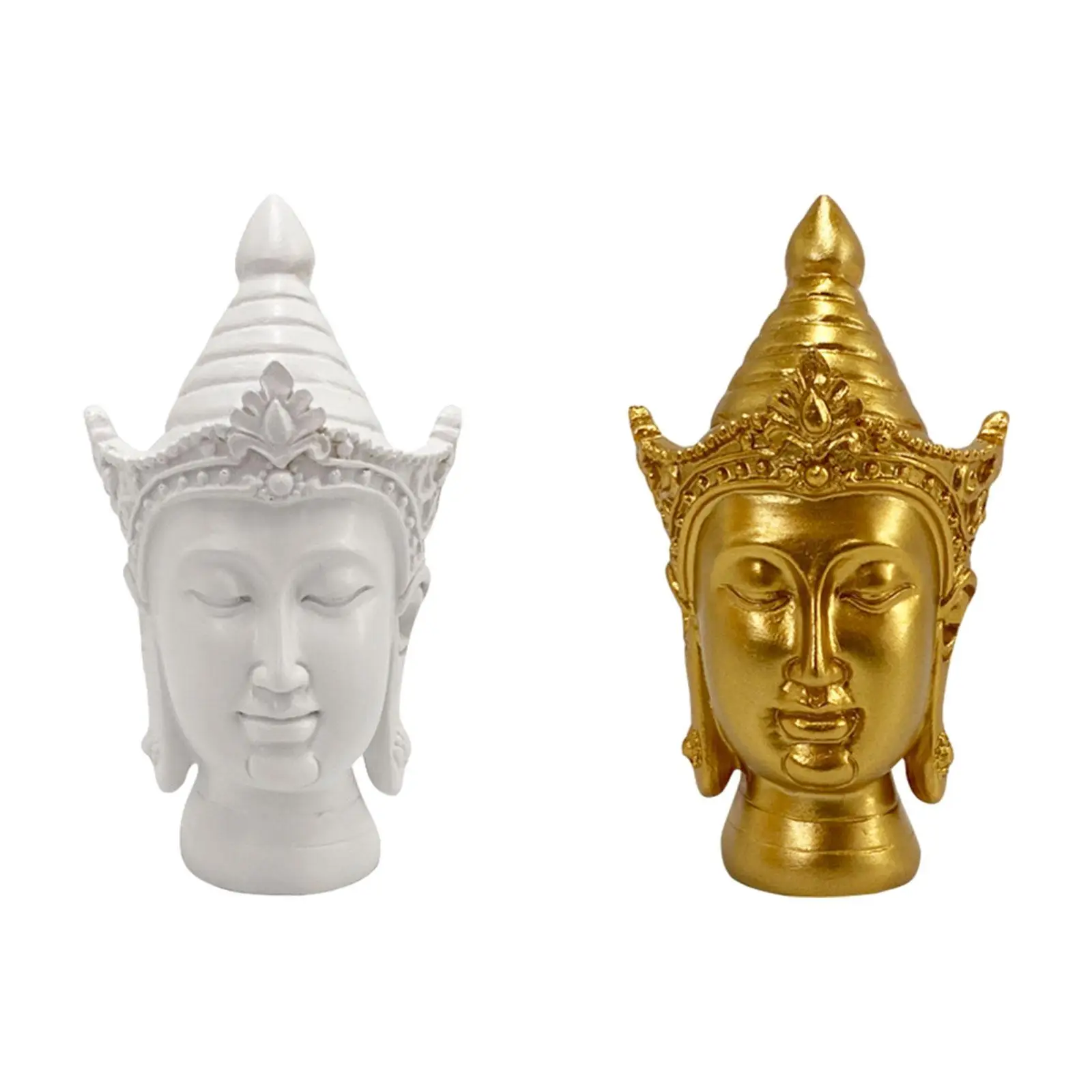 Buddha Head Statue Gift Buddhism Figurine for Tableyop Living Room Indoor