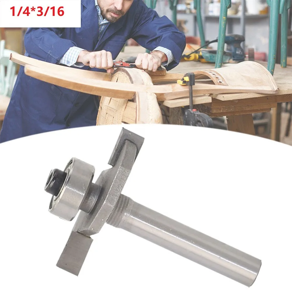 1/4 \\\ "Schaft Holzbearbeitung Cutter 2 Flöten Für Elektrische Bohrmaschine HSS Cutter Nuten T Slot Router Bit Praktisch zu verwenden