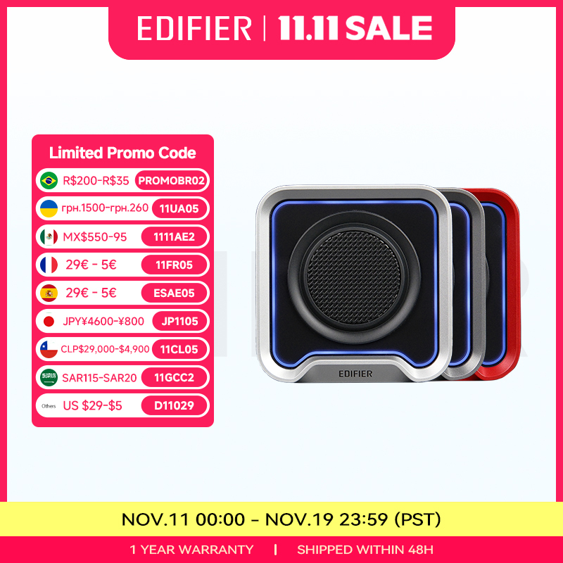  Edifier QS20 Portable Speaker with Ambient Light Bluetooth V6.0 IP67 Stereo Pairing Multipoint Connection Speaker with Mic 