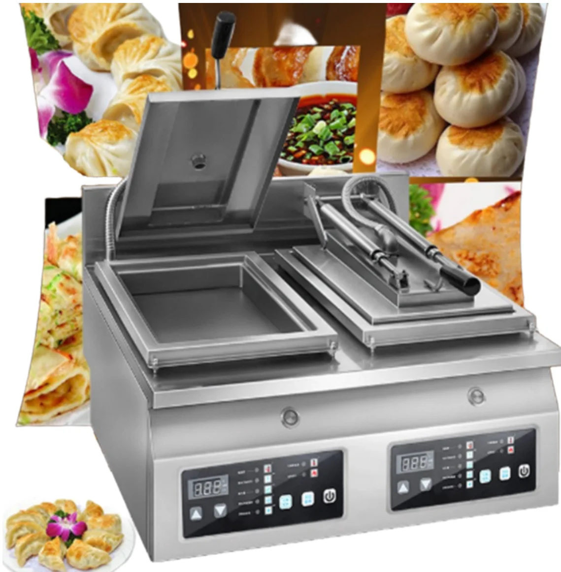 Automatic Electric Japan Frypan Dumpling Maquina Griddle Manual Fryer Gyoza Fried Frying Making Machine Gyoza Fry Pan