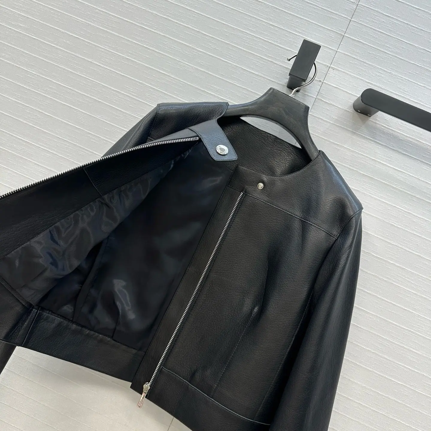 Vintage biker stijl kunstleer jas dames korte jas met ritssluiting motorjas mode bovenkleding