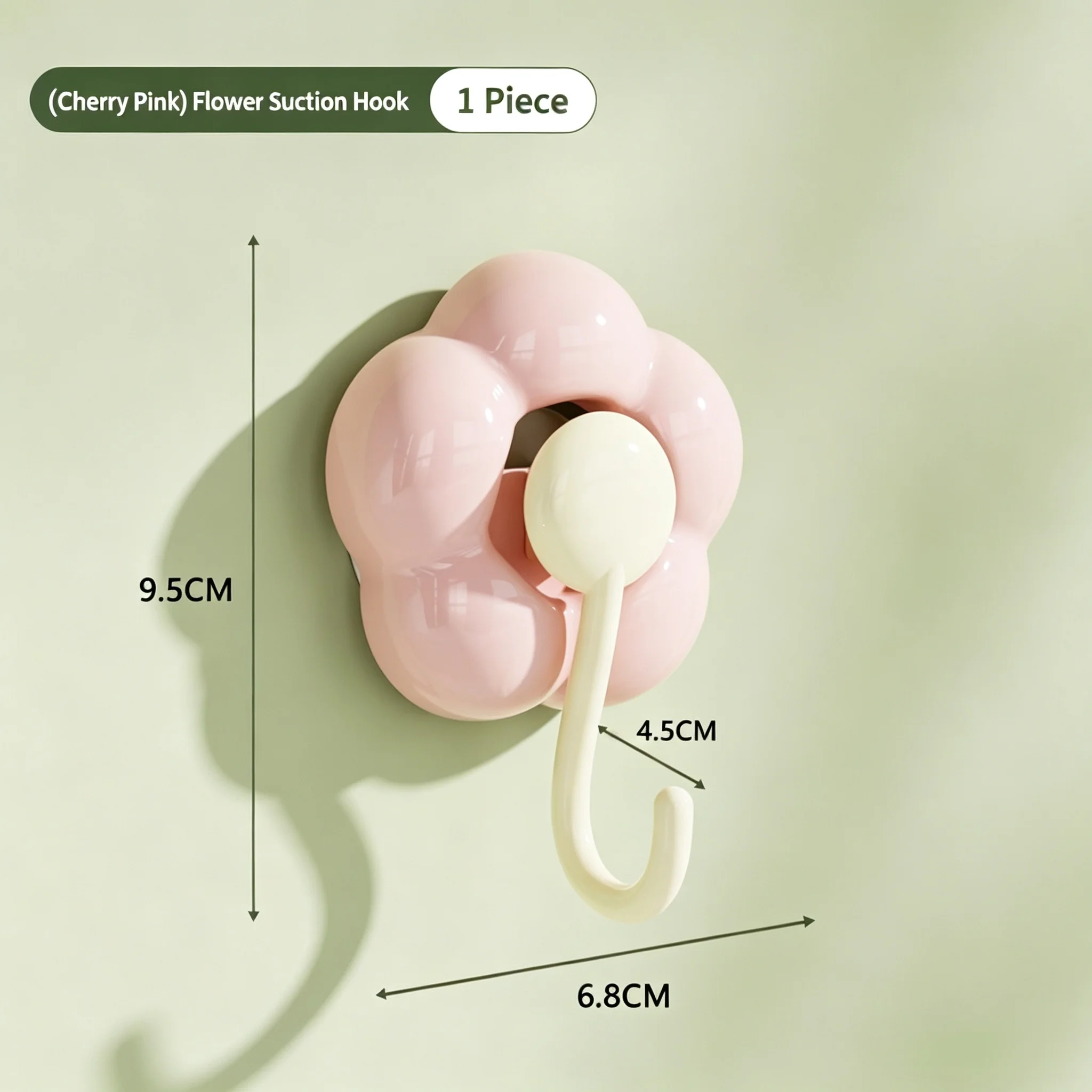 Sunflower Flower Shaped Hooks, No Drill Trace-Free & Vacuum Suction Cup Heavy Duty Hooks for Kitchen Bathroom Living Room
