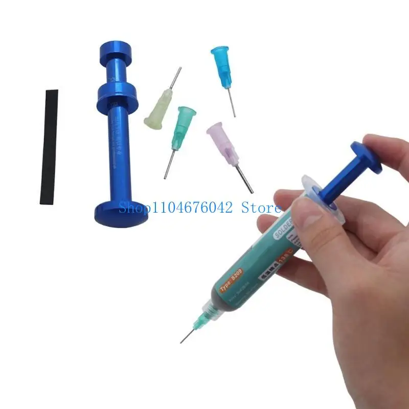 

652F Aluminum Alloy Solder Pastes Flux Dispenser Manual Syringes Propulsion UV Solder Mask Welding Oil Pusher