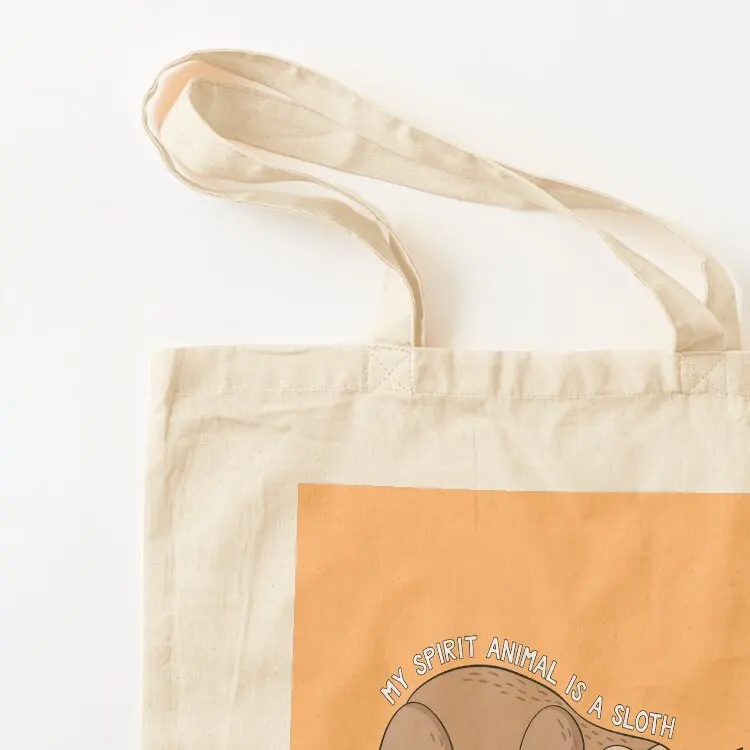 حقيبة يد My Spirit Animal Is A Sloth Tote حقيبة تسوق نسائية قابلة للطي وقابلة لإعادة الاستخدام وحقيبة يد للرجال