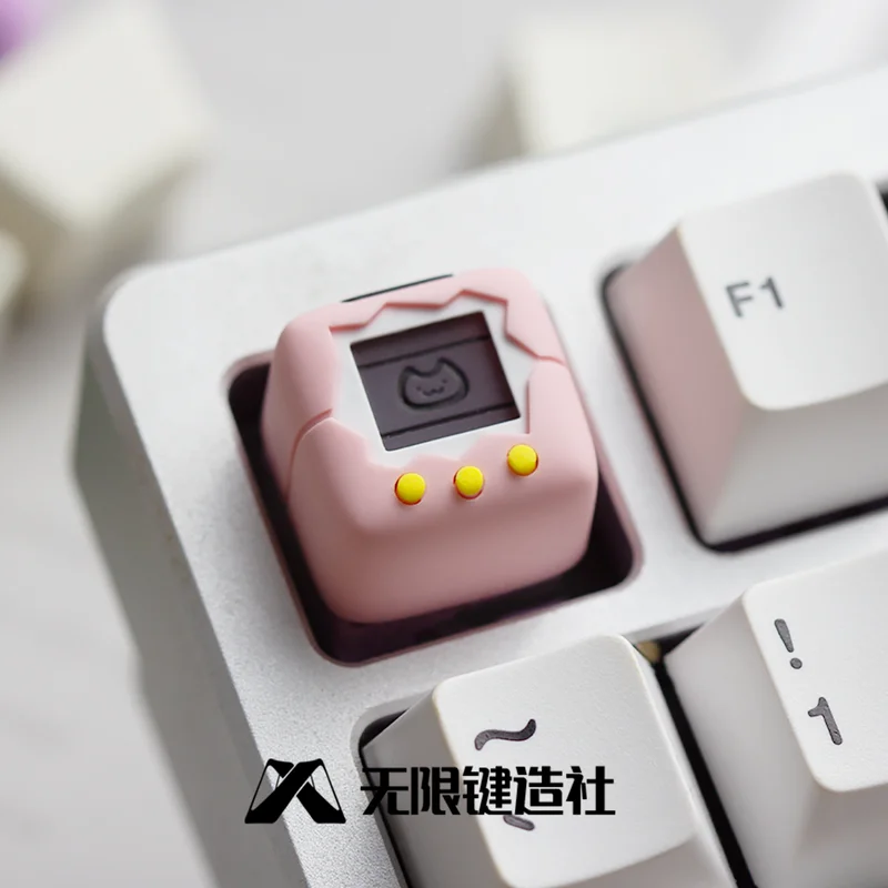 Tema Seri Hewan Peliharaan Elektronik Keycap Transparan Resin Keyboard Mekanis Aksesori Keyboard Game PC Keycap Kustom ESC Hadiah