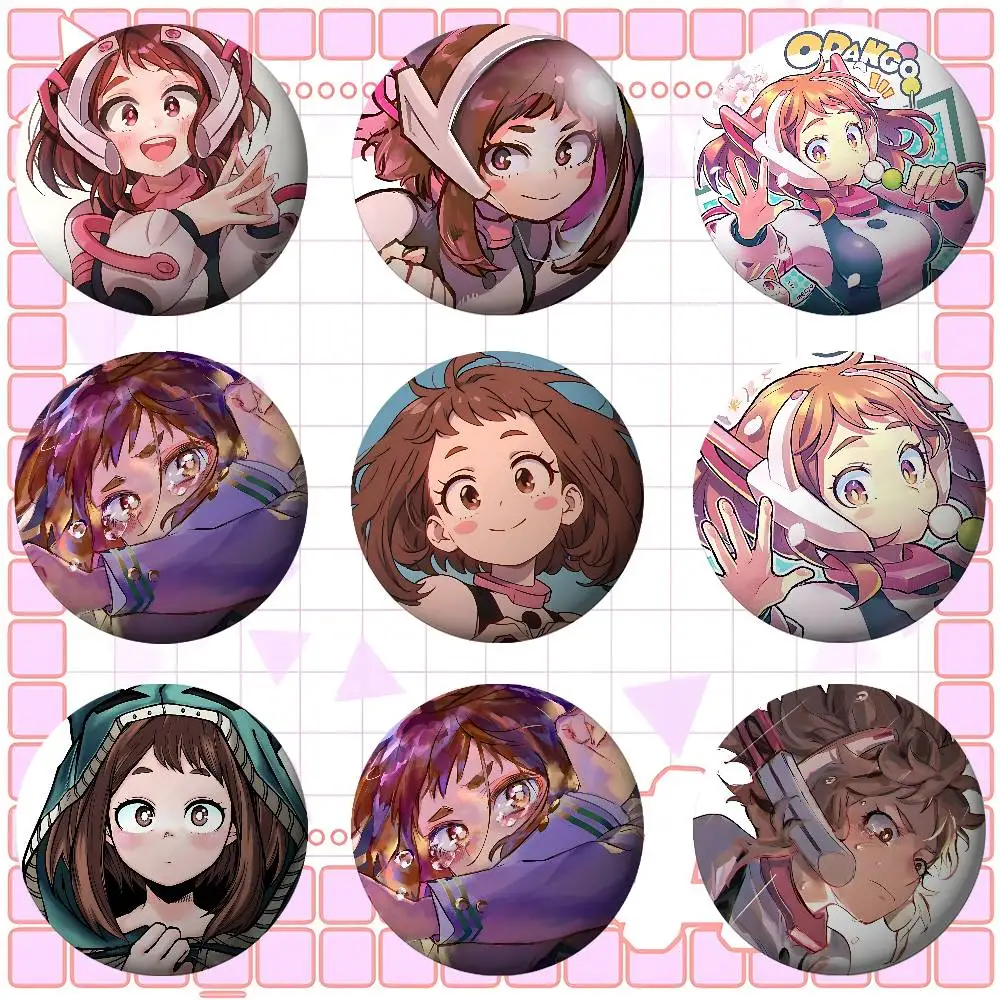 

Cute O-Ochaco Urarakas Brooches Stylish Ornament Pins Exquisite Round Badge Bag Accessories Jewelry Gifts