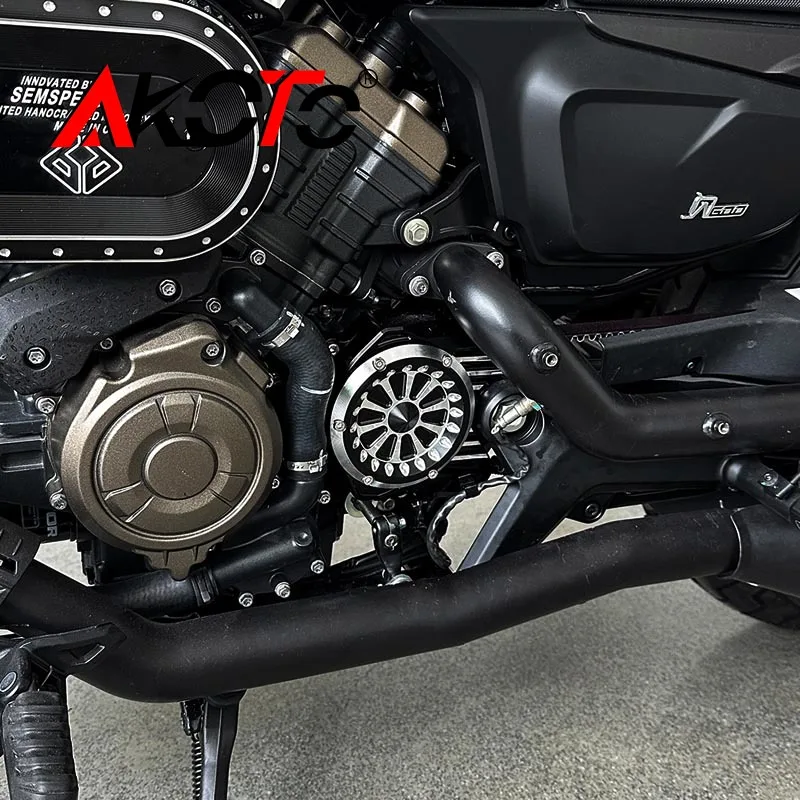 Cubierta de cadena delantera para QJMOTOR SRV 600 SRV600 V4 QJ600 2025 2026 + tapa de engranaje de cadena CNC para motocicleta accesorios protectores de motor