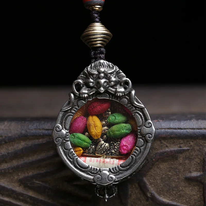 Necklace Bracelet Gau Box Yellow God Of Wealth Pendant Turquoise 108 Buddhist Beads Copper Vajra
