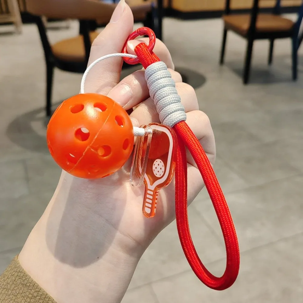 Fashion Acrylic Pickleball Paddle Keychain Detachable with Lanyard Pickleball Racket Pendant Pickleball Key Ring Bag Accessories