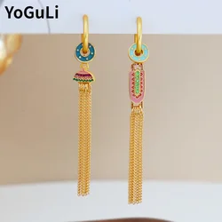 Fashion Jewelry Vintage Temperament Asymmetrical Tassel Earrings For Women Female Gifts Delicate Design Ear Accessories