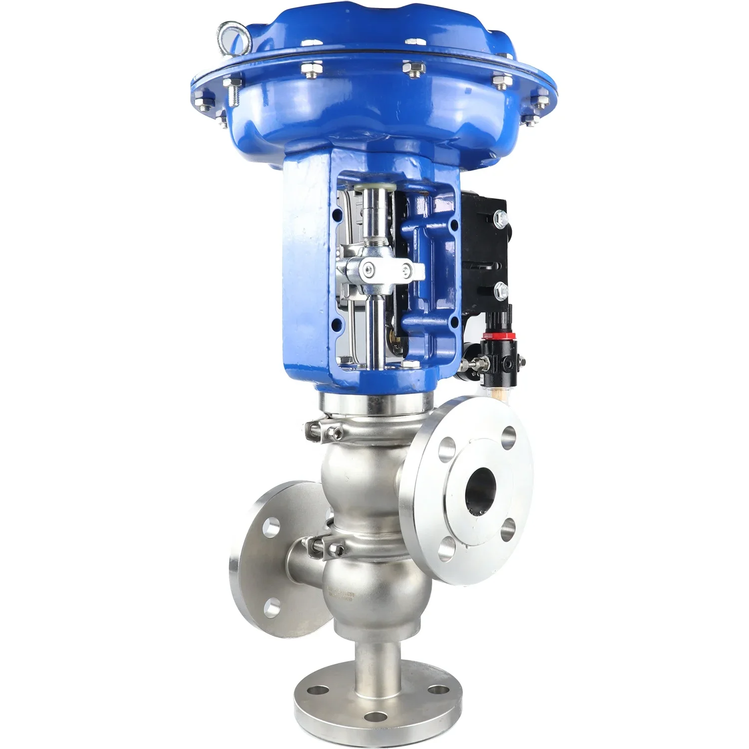 Sanitary Stainless Steel TC Flow Control Valve Variable with Electro-Pneumatic Positioner