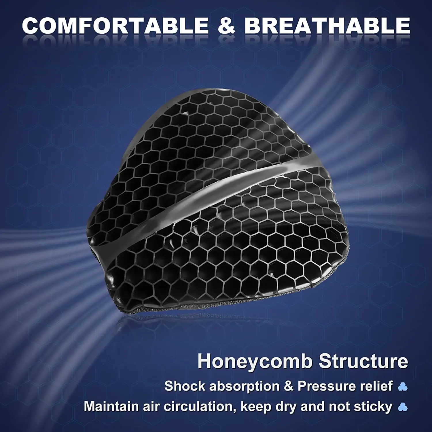 Foldable Motorcycle Gel Seat Cushion 3D Honeycomb