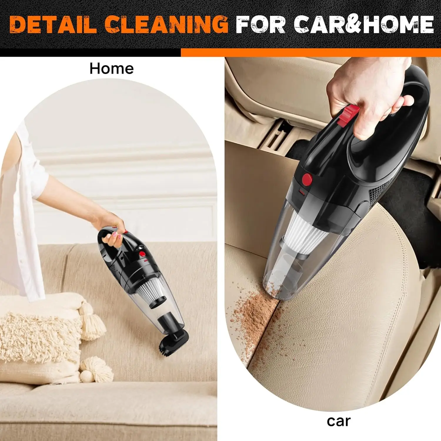 Handheld Vacuum CleanerPortable Vacuum CleanerSuper Suction with LED LightCordless Vacuum CleanerUltra Long Working Time