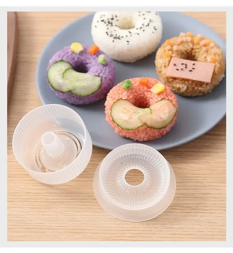 Rice Ball Mold Donut Round Non-Stick Sushi Maker DIY Easy Rice Ball Press Mold Tools Children's Bento Set Kitchen Accessory