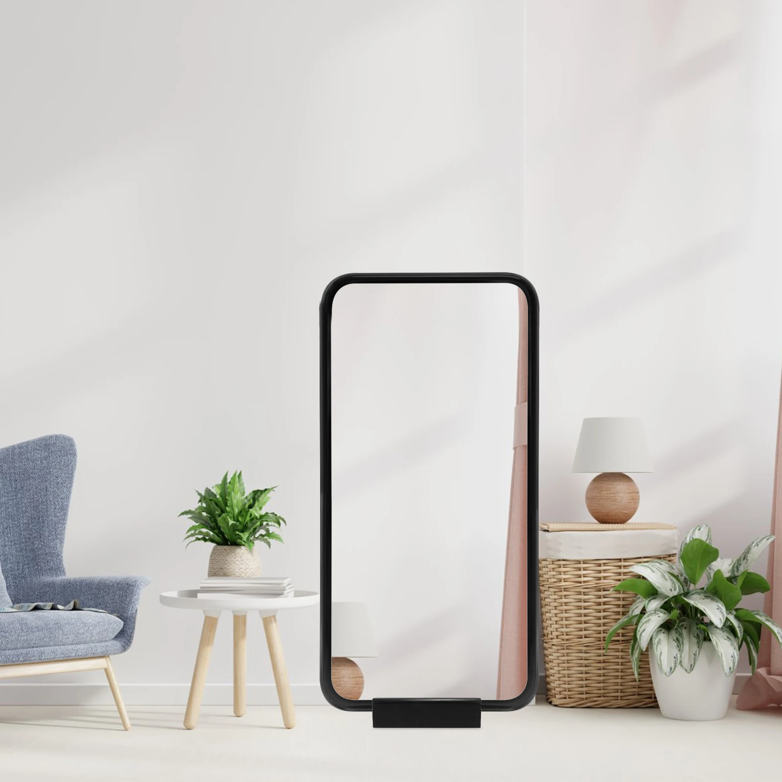 

Wood Full Length Mirror Holder Floor Mirror Base 30cm Black Stand Rack Sturdy Reusable Long Term Use Safe Easy Artwork Display
