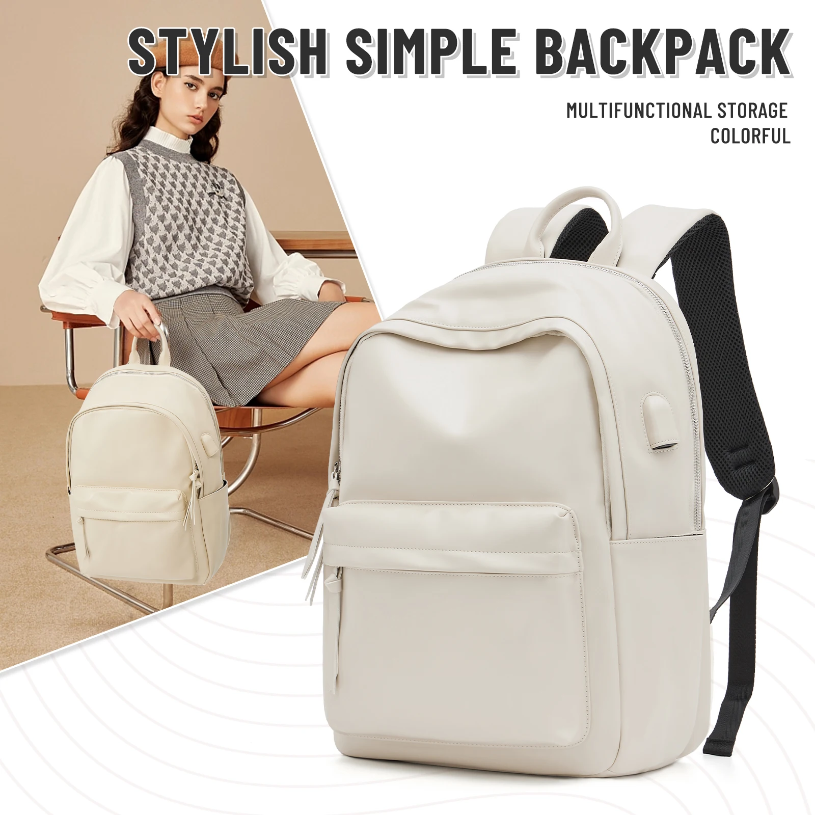 

Модный дорожный рюкзак для женщин, кожаный деловой противоугонный карманный рюкзак для поездок на работу, школьные сумки для студентов колледжа для женщин