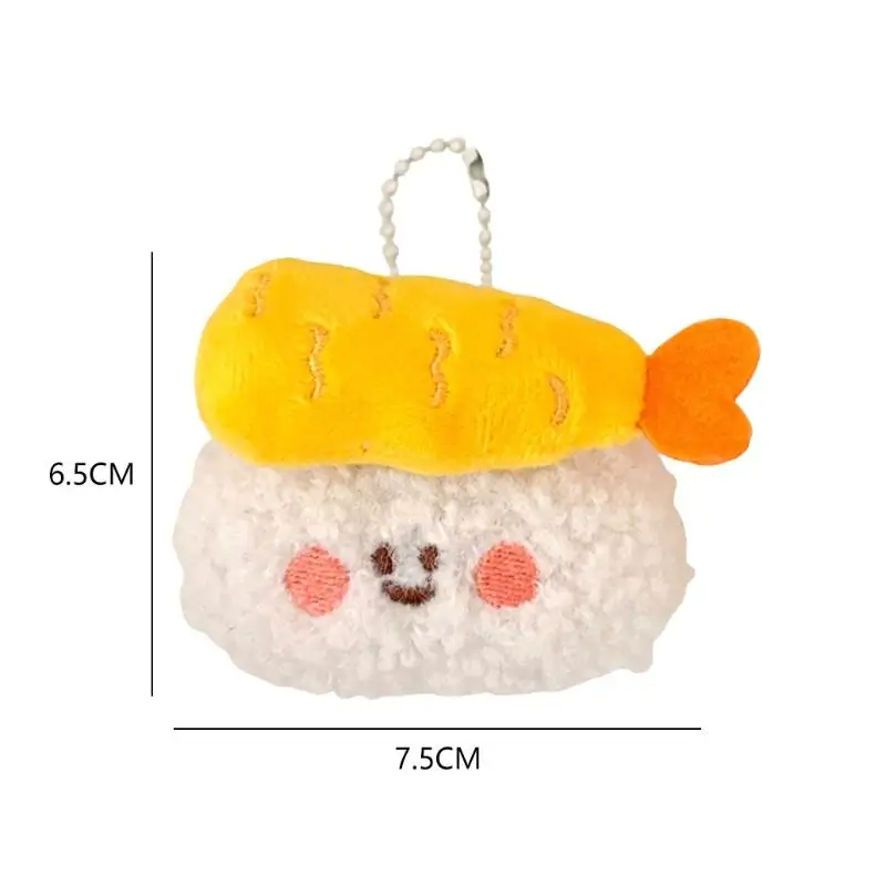 Cute Plush Sushi Keychain Delicious Food Hanging Ornament Backpack Pendant Creative Doll Keyring Gift Food Themed Backpack Decor