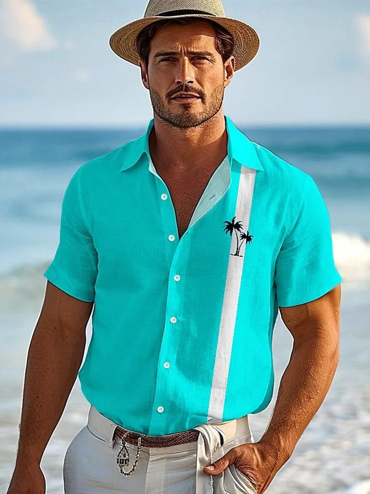 

Летняя повседневная мужская рубашка для отдыха и отдыха на природе, мужская рубашка с короткими рукавами, модный мужской уличный топ с 3D принтом