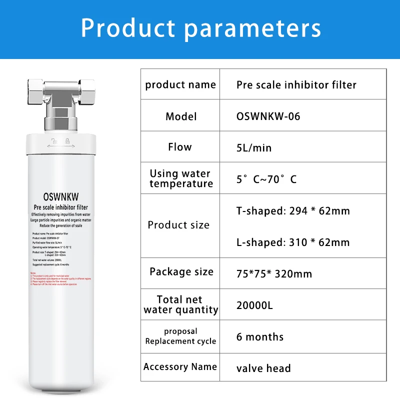 OSWNKW-07 Prefilter Faucet Filter Kitchen Bathroom Shower Household Filter PP Prefilter Scale Inhibitor Filter