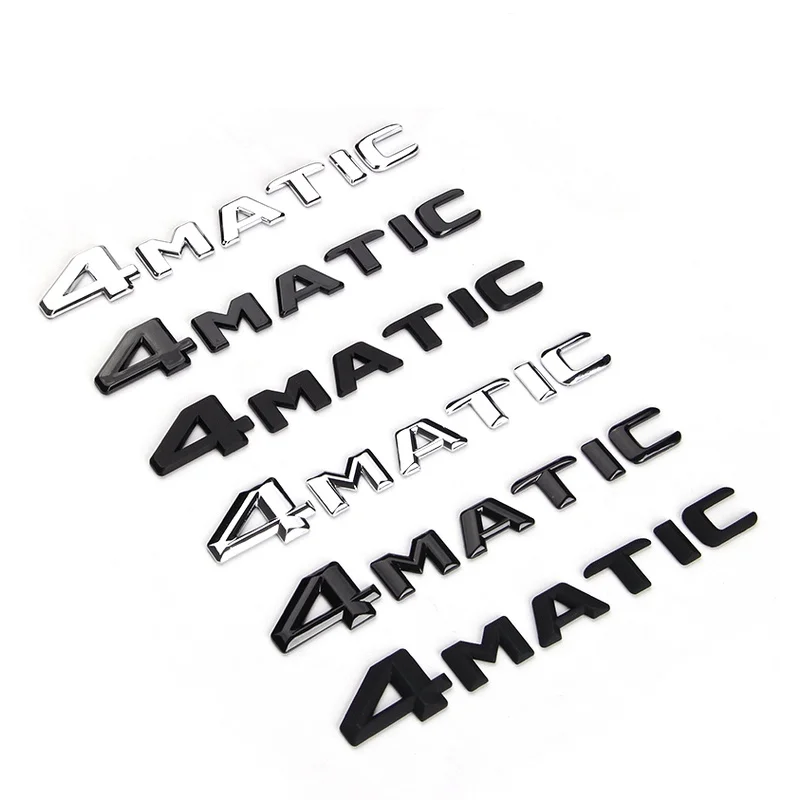 New 4matic logo for Mercedes Benz  4 MATIC letter emblelm Rear trunk badge Side sticker Car refit decoration car sticker emblem