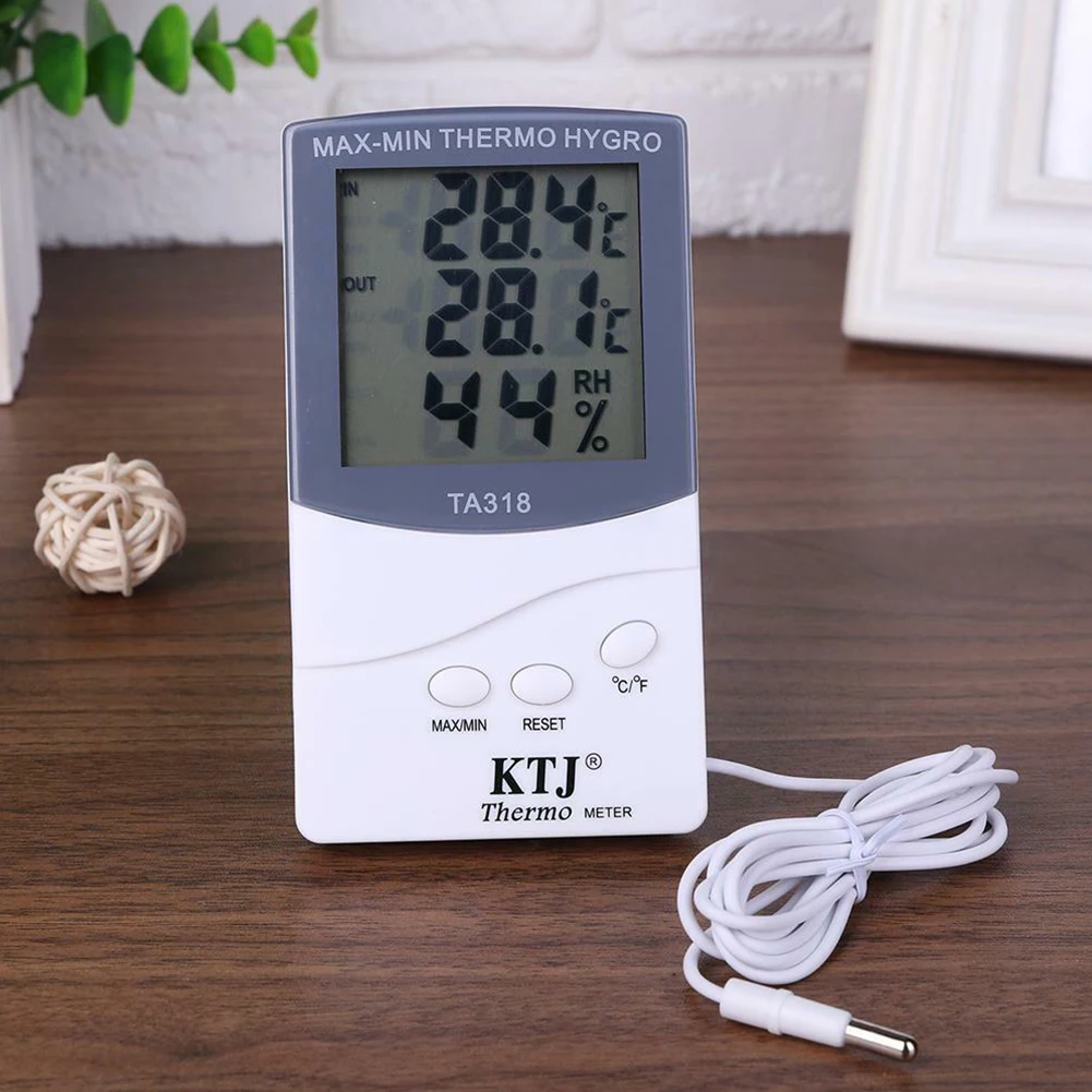 1pc TA318 Wall-mounted LCD Digital Indoor And Outdoor Dual-purpose Thermometer Office Home Humidity Measurement Tool