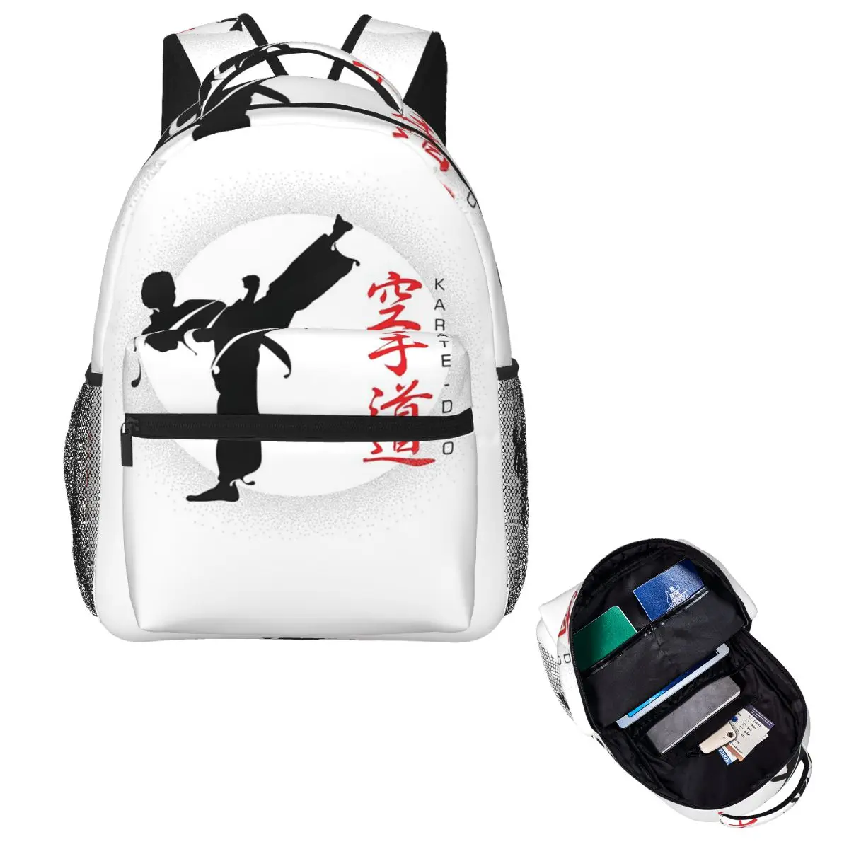 Budo Soul Karate Spirit Martial Arts Student Backpack School Bag Hiking Daypack for Boys Girls Fashion Bookbag Shoulder Bags