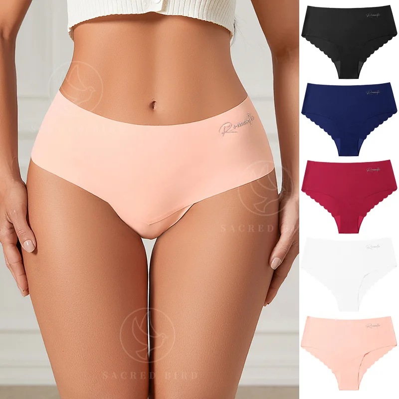 YMQJ Heißer Verkauf Damen Gerippter Bikini Eis Seide Nahtlose Höschen Wellenschnitt Stretch Unsichtbare Nahtlose Damenhöschen